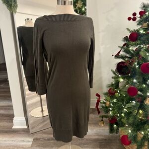 Michael Kors Dark Olive Long Sleeve Dress